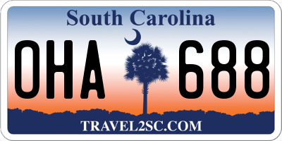 SC license plate OHA688