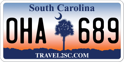 SC license plate OHA689