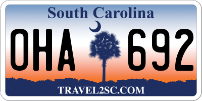 SC license plate OHA692