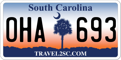 SC license plate OHA693