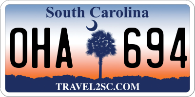 SC license plate OHA694