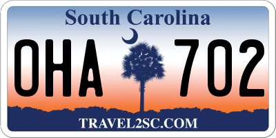 SC license plate OHA702