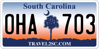 SC license plate OHA703