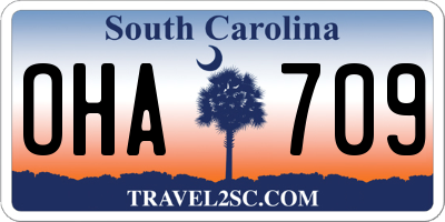 SC license plate OHA709