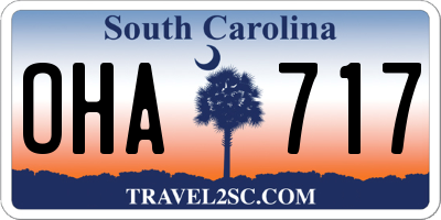 SC license plate OHA717