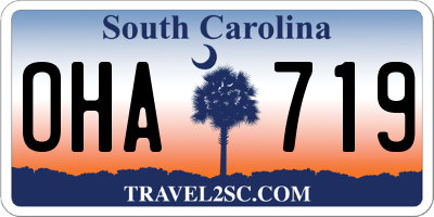SC license plate OHA719
