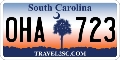 SC license plate OHA723