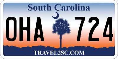 SC license plate OHA724