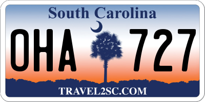 SC license plate OHA727