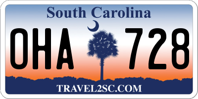 SC license plate OHA728