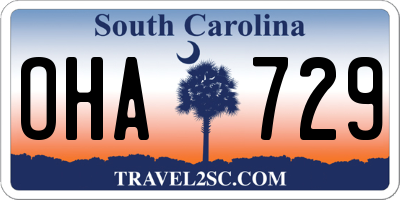 SC license plate OHA729