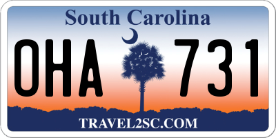 SC license plate OHA731