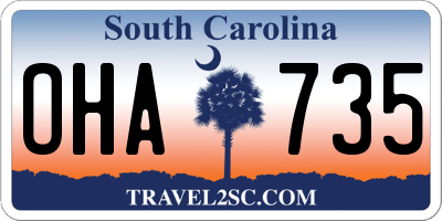 SC license plate OHA735