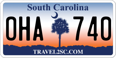 SC license plate OHA740