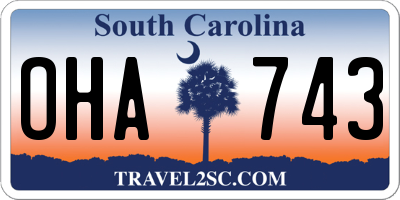 SC license plate OHA743