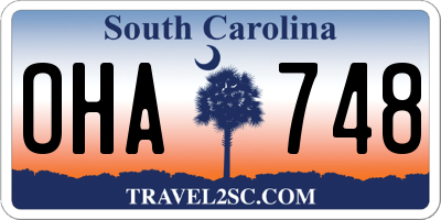 SC license plate OHA748