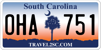 SC license plate OHA751