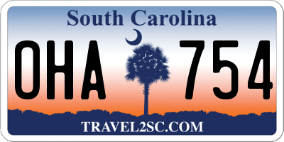 SC license plate OHA754