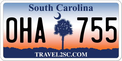 SC license plate OHA755