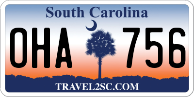 SC license plate OHA756