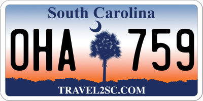 SC license plate OHA759