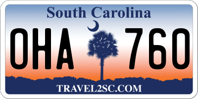 SC license plate OHA760