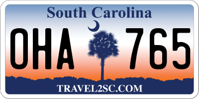 SC license plate OHA765