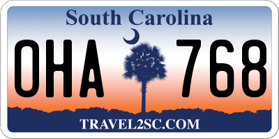SC license plate OHA768