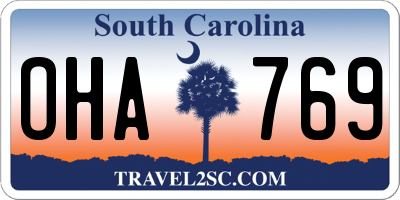 SC license plate OHA769