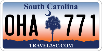 SC license plate OHA771