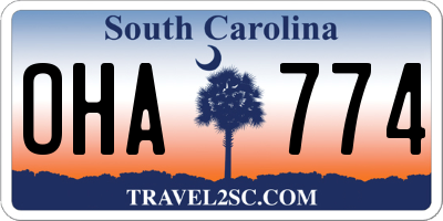 SC license plate OHA774
