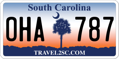 SC license plate OHA787