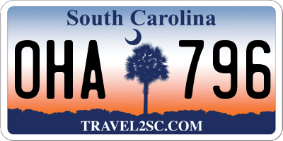 SC license plate OHA796