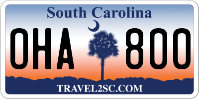 SC license plate OHA800