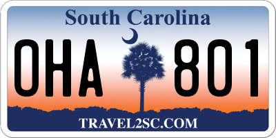 SC license plate OHA801