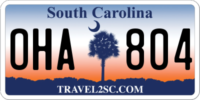 SC license plate OHA804