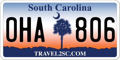 SC license plate OHA806