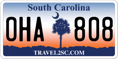 SC license plate OHA808