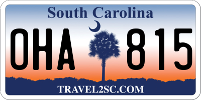 SC license plate OHA815