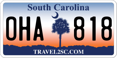 SC license plate OHA818