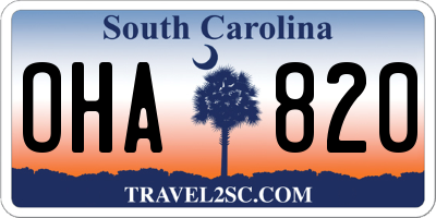 SC license plate OHA820