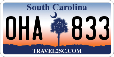 SC license plate OHA833