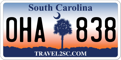 SC license plate OHA838