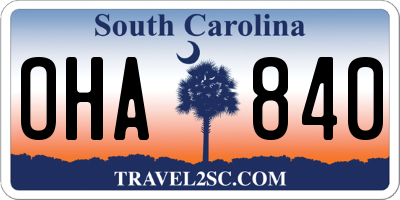 SC license plate OHA840