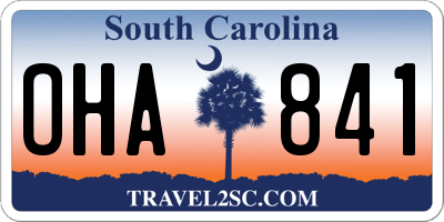 SC license plate OHA841