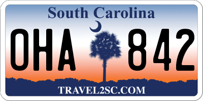 SC license plate OHA842
