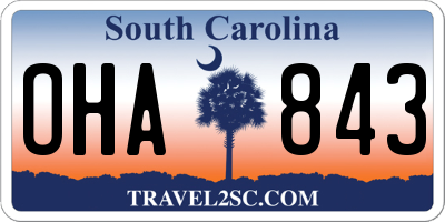 SC license plate OHA843