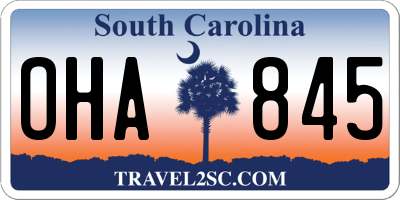 SC license plate OHA845