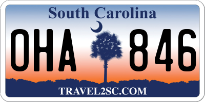 SC license plate OHA846