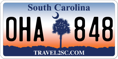 SC license plate OHA848